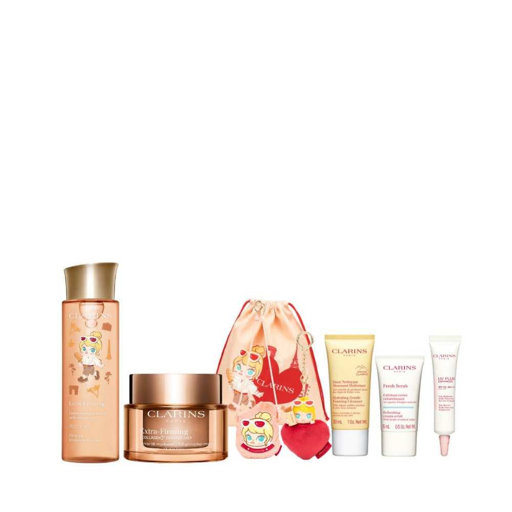 Clarins Extra-Firming Day Crème + Limited Edition Pop Mart Extra Firming Treatment Essence Set (worth $406) - Metro Singapore Departmental Store - Celebrating 69 Years in SG