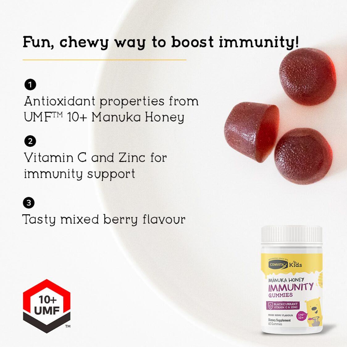 Comvita Kids UMF 10+ Gummies 60s - Metro Singapore Departmental Store - Celebrating 69 Years in SG