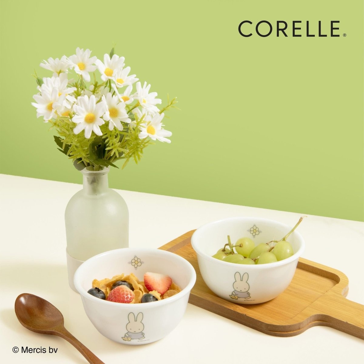Corelle 2pc 325ML Rice Bowl - Miffy Floral - Metro Singapore Departmental Store - Celebrating 69 Years in SG