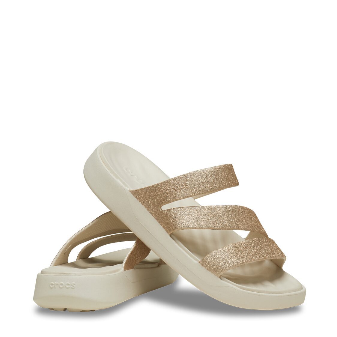 Crocs Getaway Glitter Strappy - Stucco - Metro Singapore Departmental Store - Celebrating 69 Years in SG