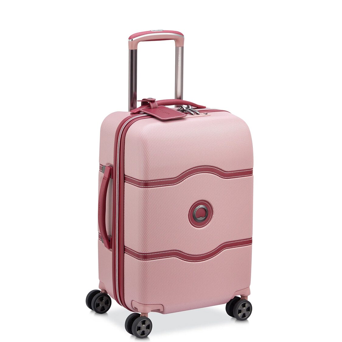 Delsey Paris Chatelet Air 2.0 4-Double Wheels Cabin Trolley Luggage Case with Zip Securitech 2 - Pink