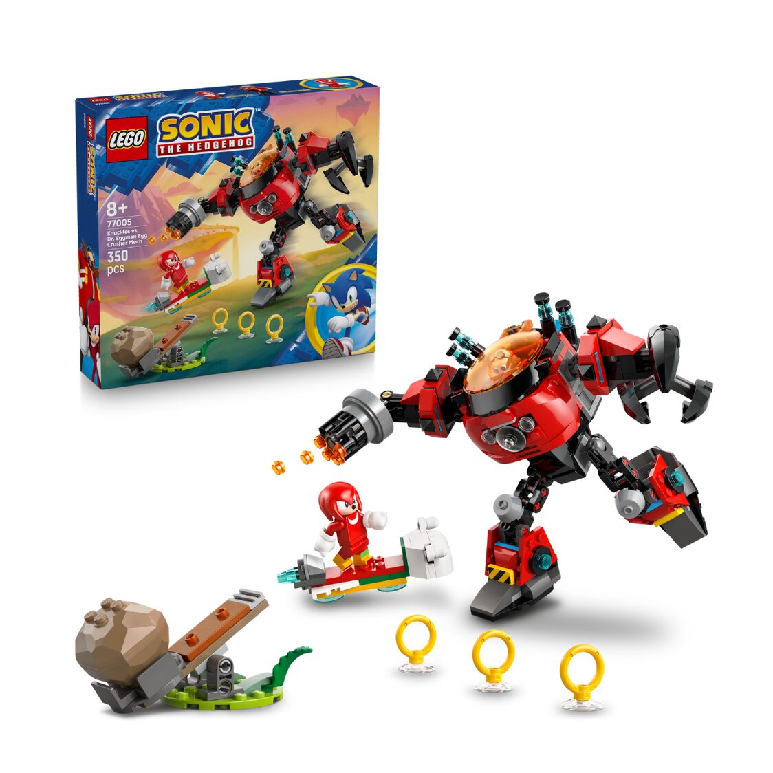 Lego Knuckles vs. Dr. Eggman Egg Crusher Mech 77005