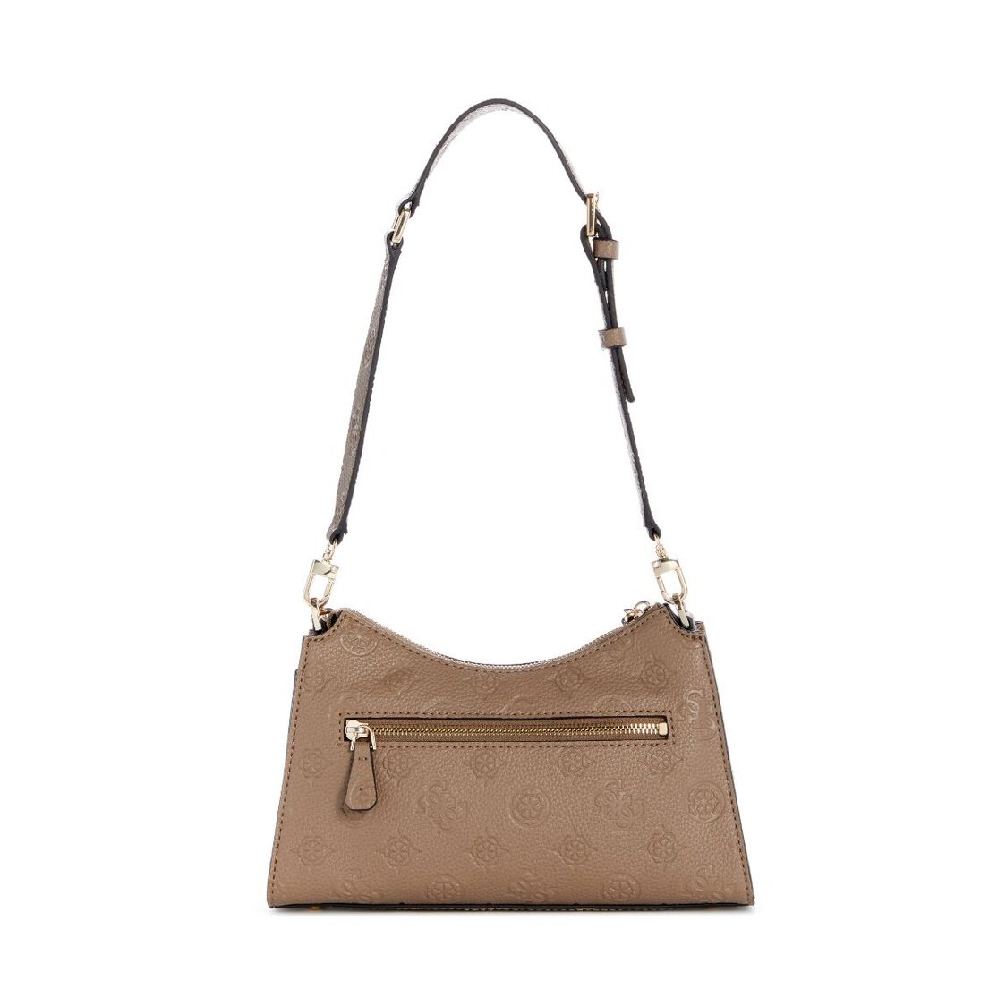 Guess Cresidia II Top Zip Shoulder Bag - Dark Taupe Logo