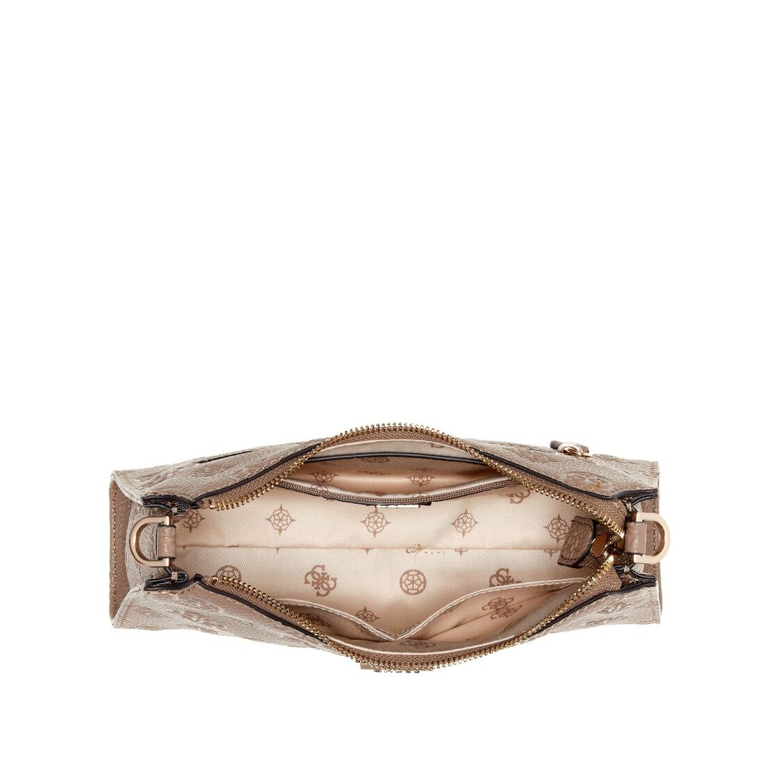 Guess Cresidia II Top Zip Shoulder Bag - Dark Taupe Logo