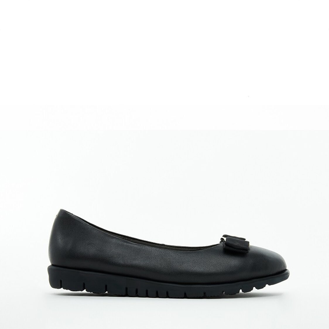 Barani 8841-33 Leather Pumps/Ballet Flats Black (With Fixed Buckle)