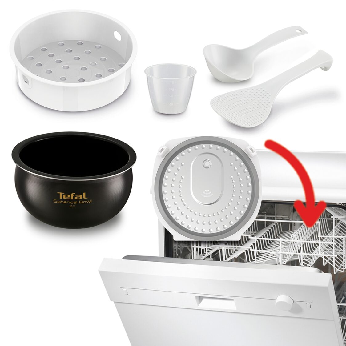 Tefal Delirice Compact Fuzzy Logic Spherical Rice Cooker 1L (RK7501)