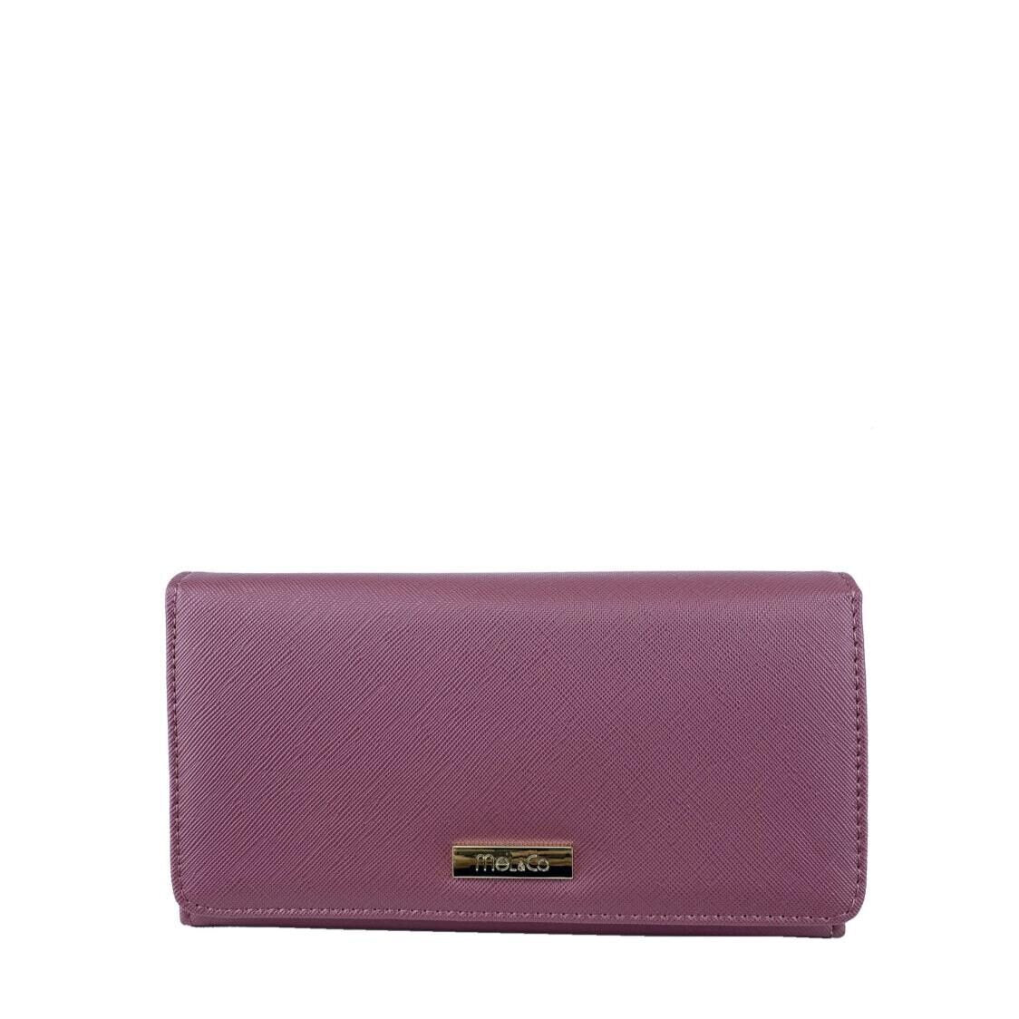 Mel&Co Saffiano Leatherette Tri-Fold Flap Large Wallet