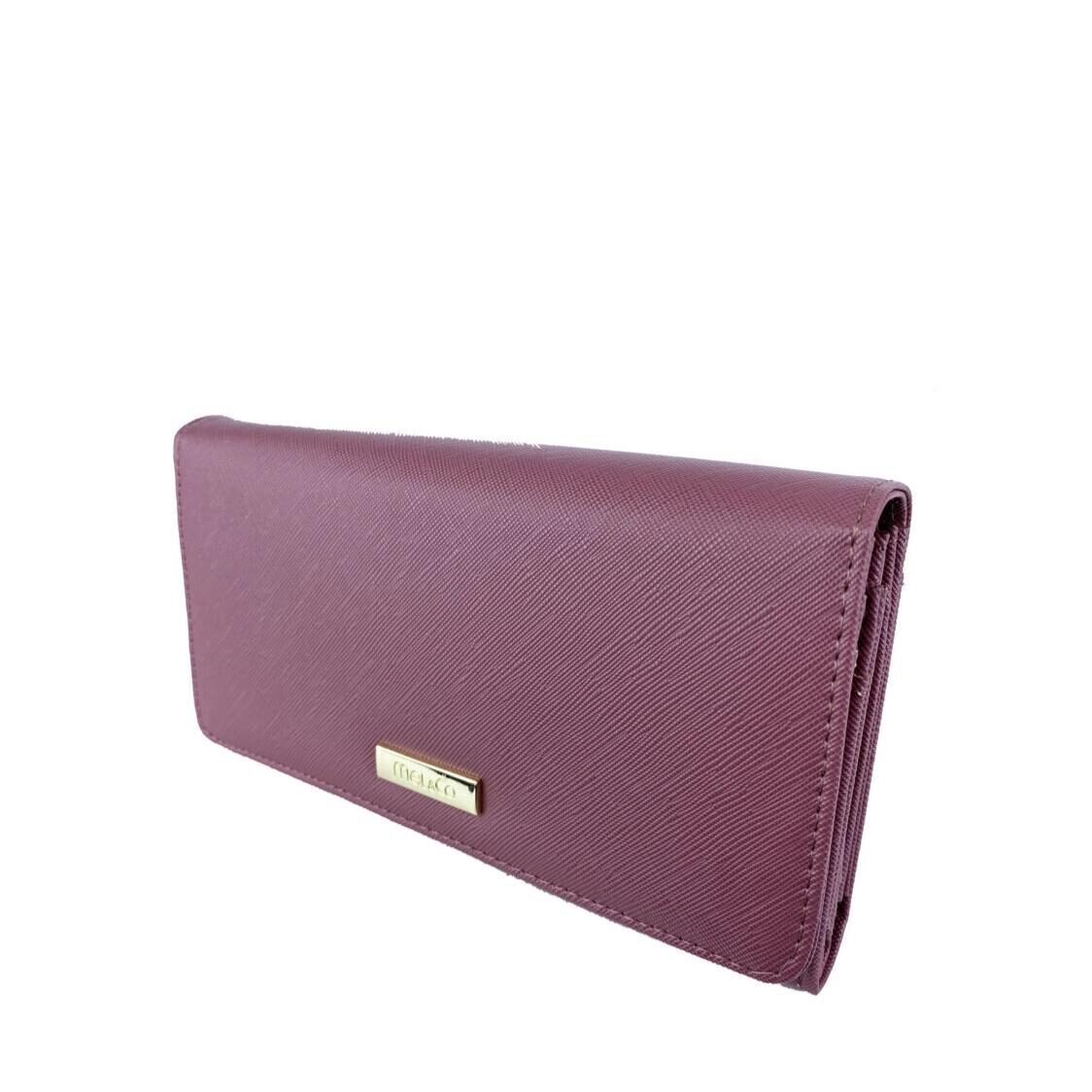 Mel&Co Saffiano Leatherette Tri-Fold Flap Large Wallet
