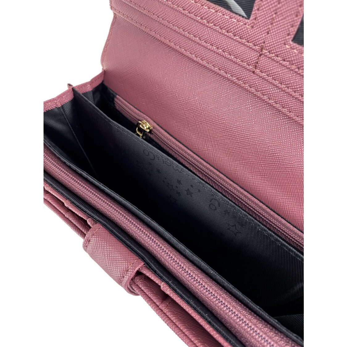 Mel&Co Saffiano Leatherette Tri-Fold Flap Large Wallet