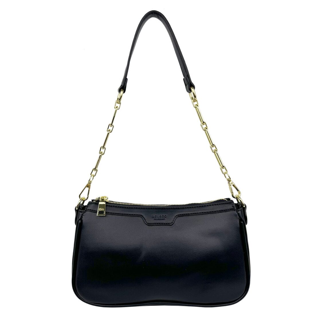 Mel&Co Faux Nappa Leather Semi-Chain Shoulder Bag