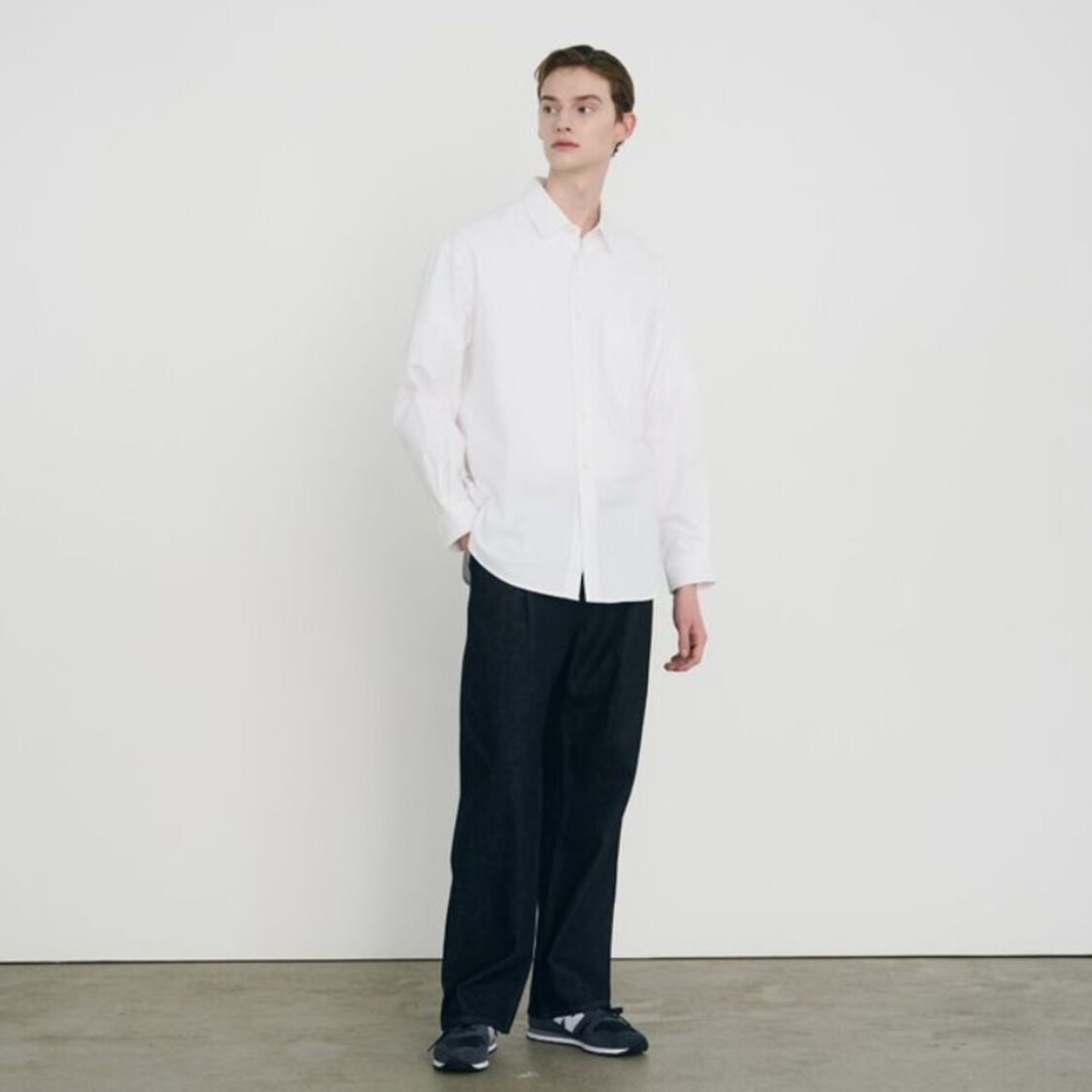 Mind Bridge Oxford Over Fit Shirt White