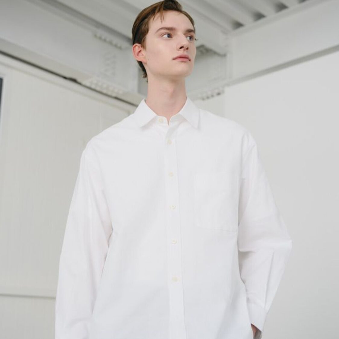 Mind Bridge Oxford Over Fit Shirt White