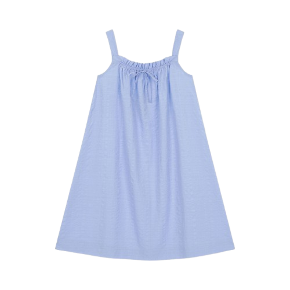 Jaju Women Cotton Rayon Seersucker Sleeveless Pajama Dress Sky Blue