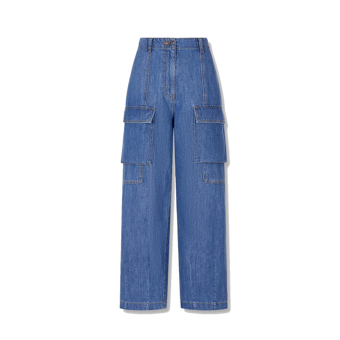 Studio Tomboy Front Cargo Denim Pants Blue