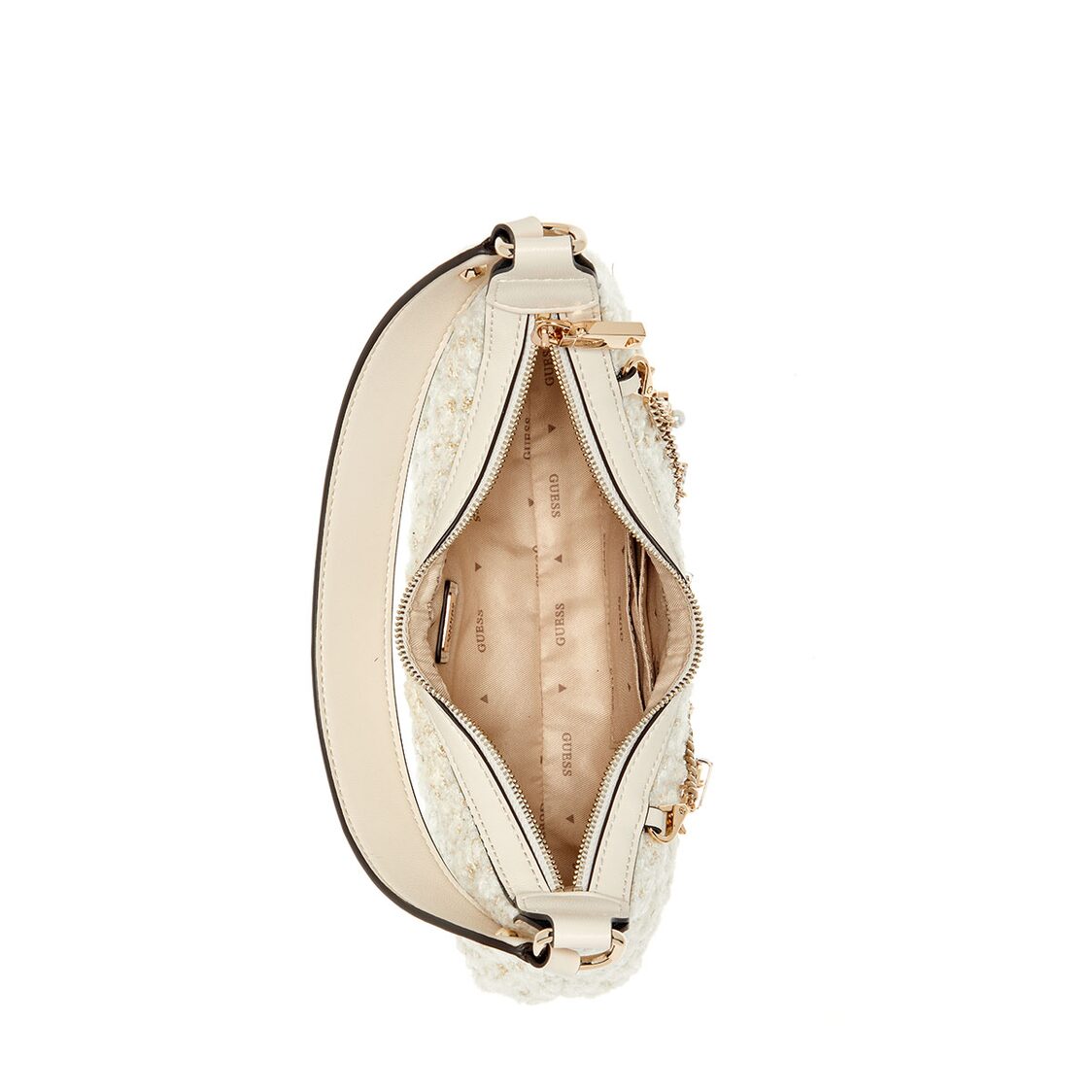 Guess Everlee Top Zip Shoulder Bag - Ivory