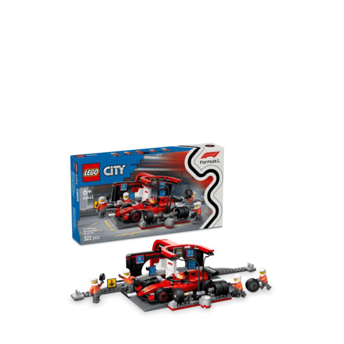 Lego F1® Pit Stop & Pit Crew with Ferrari Car 60443