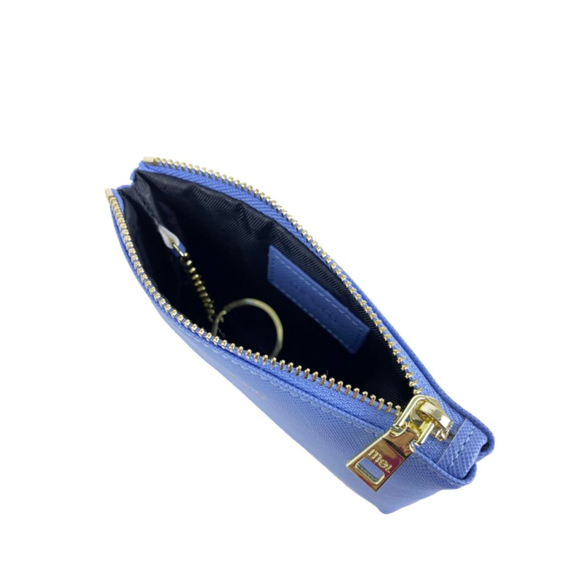 Mel&Co Saffiano-Effect Coin Pouch with Keyring