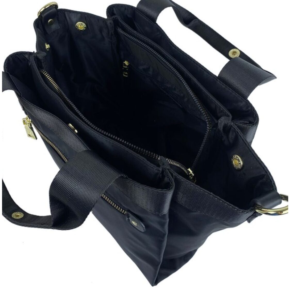 Mel&Co Nylon Satchel Top Handle With Font Zip Pocket