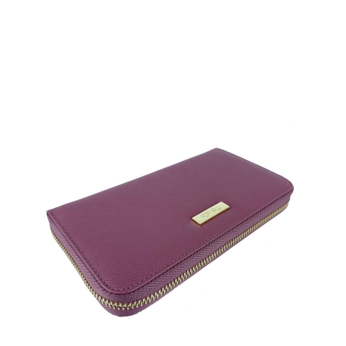 Mel&Co Saffiano Leatherette Zip-Around Long Wallet
