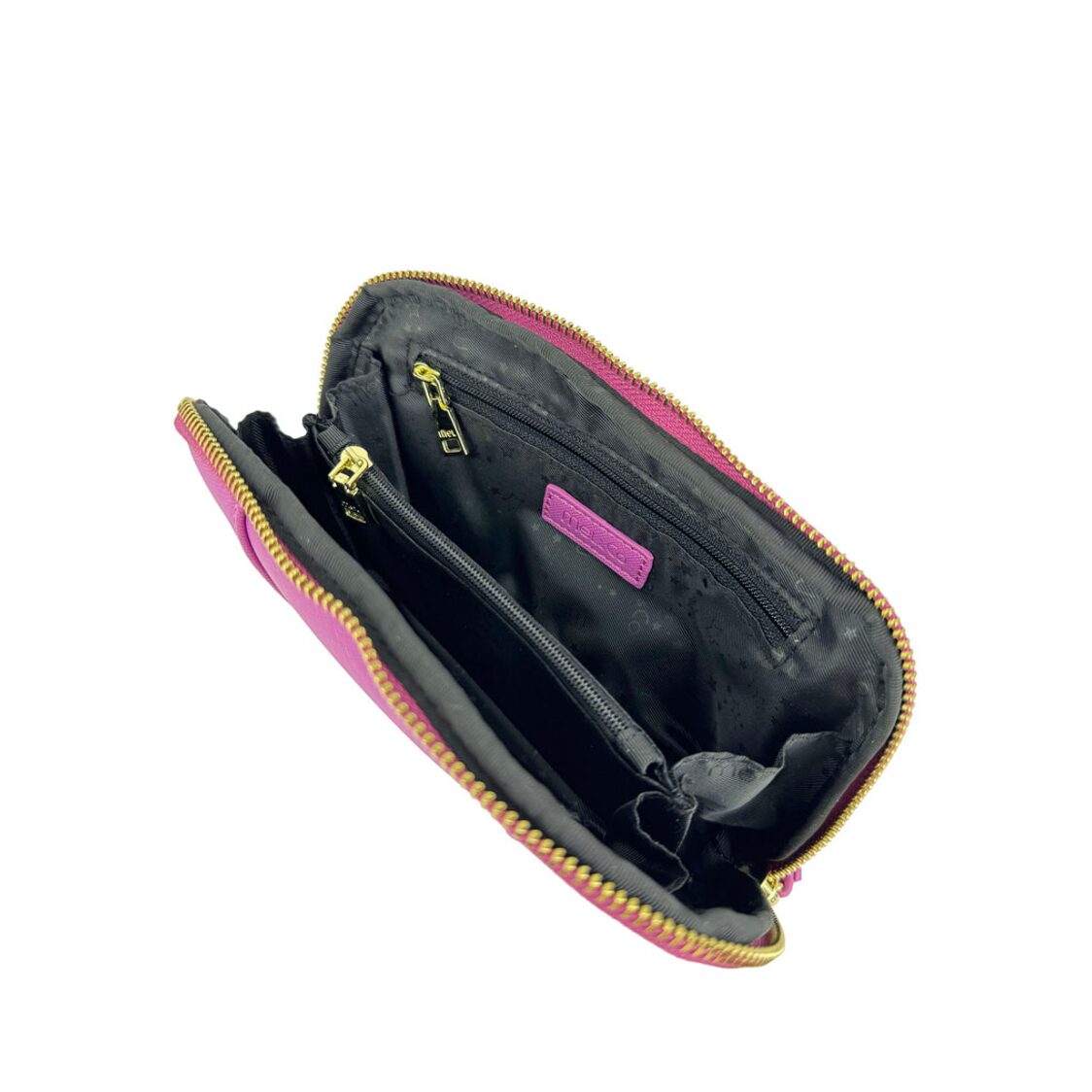 Mel&Co Saffiano-Effect Loop Handle Zip-Around Wristlet Pouch