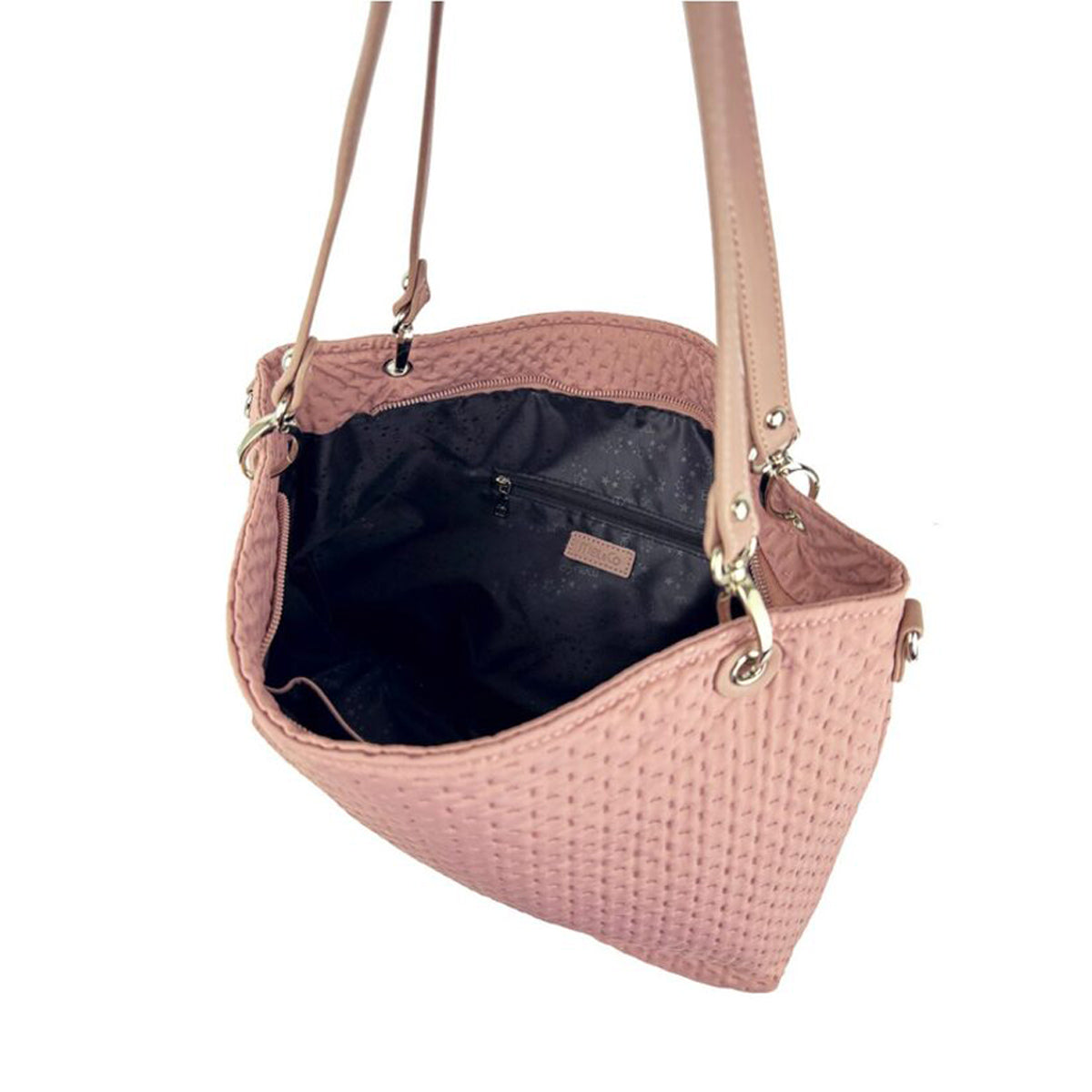 Mel&Co Embossed Nylon Double Handle Bag