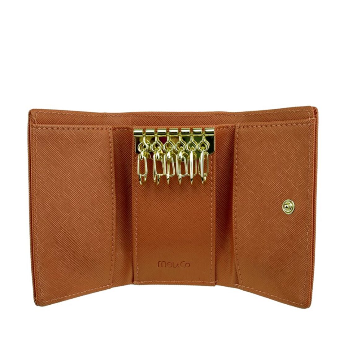 Mel&Co Saffiano-Effect Basic Key Pouch