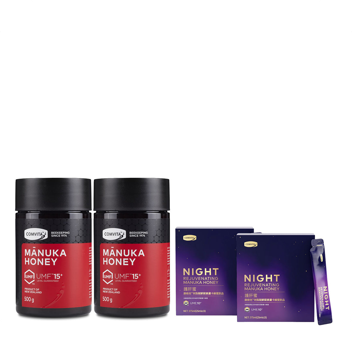 Comvita UMF™15+ Manuka Honey 500G (2 Bottles) - FREE Night Rejuvenating Honey Drink worth $131.80