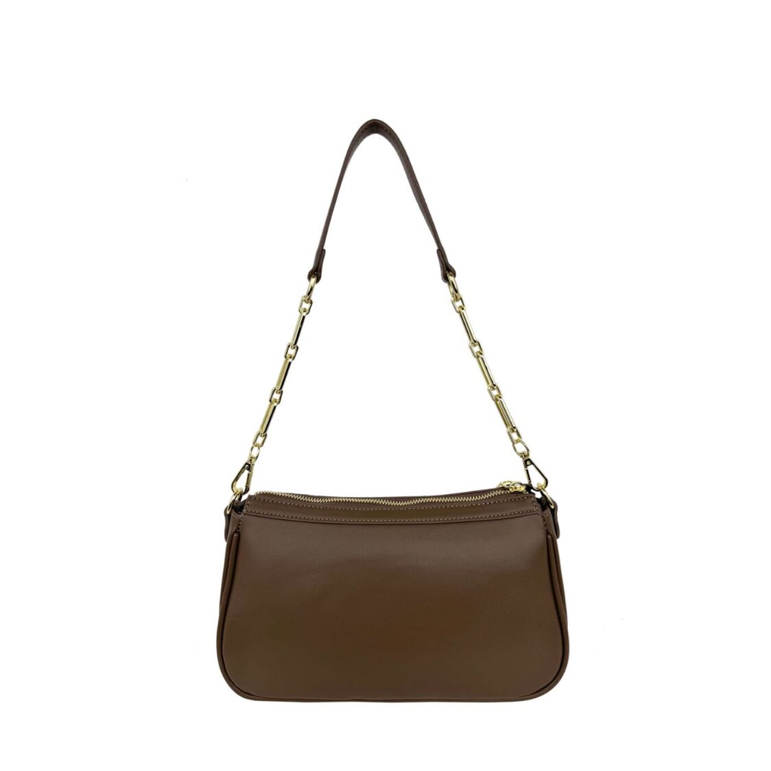 Mel&Co Faux Nappa Leather Semi-Chain Shoulder Bag