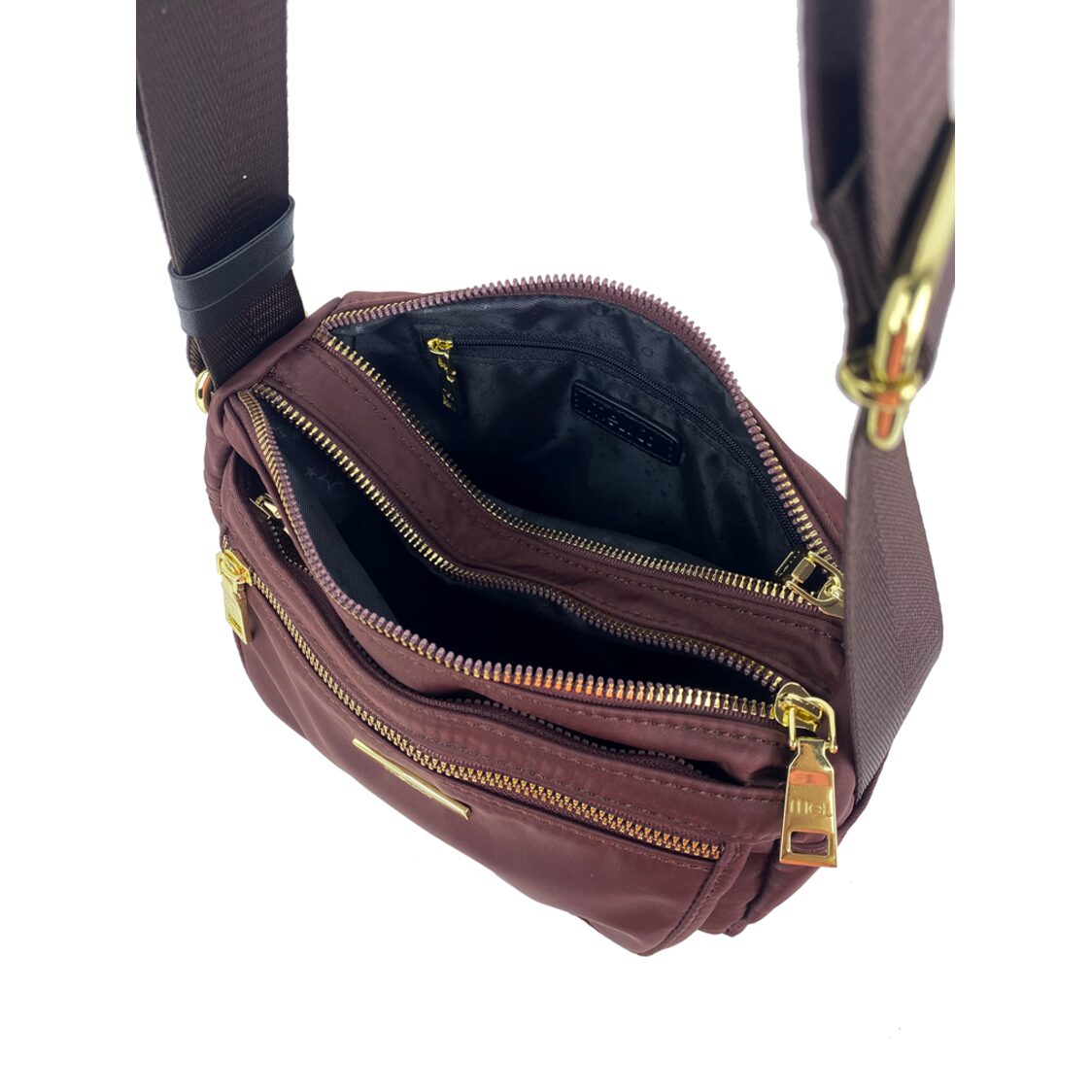 Mel&Co Nylon Double-Zip Sling Bag