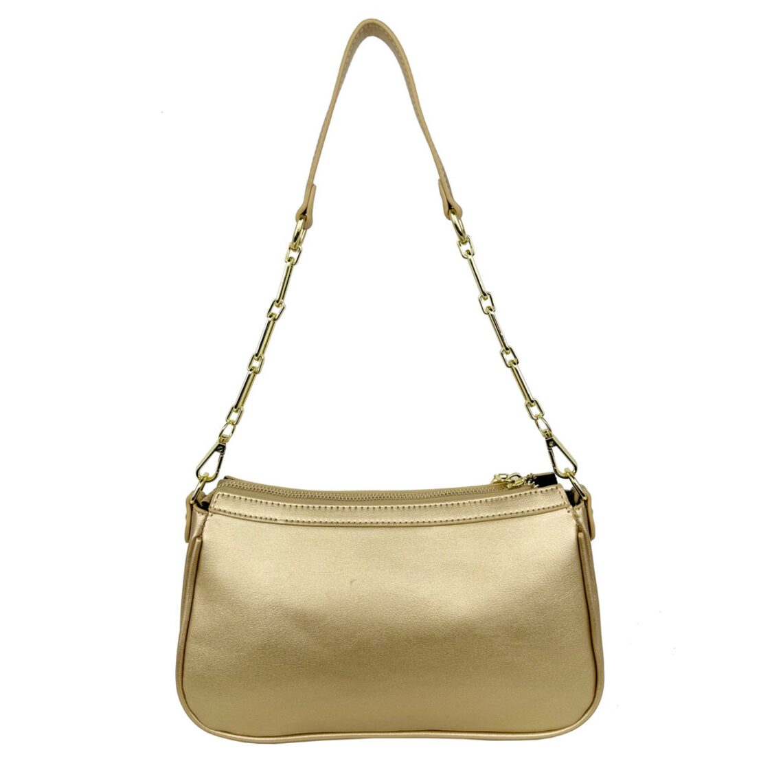 Mel&Co Faux Nappa Leather Semi-Chain Shoulder Bag
