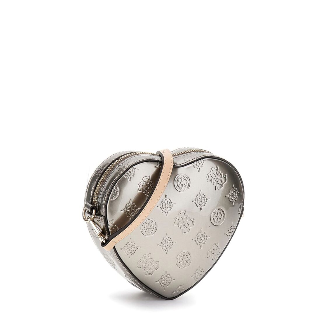 Guess Arnela Mini Heart Bag, Pewter Logo