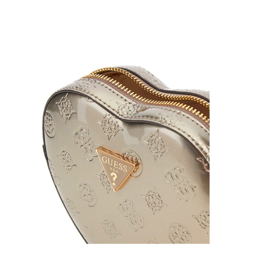 Guess Arnela Mini Heart Bag, Pewter Logo