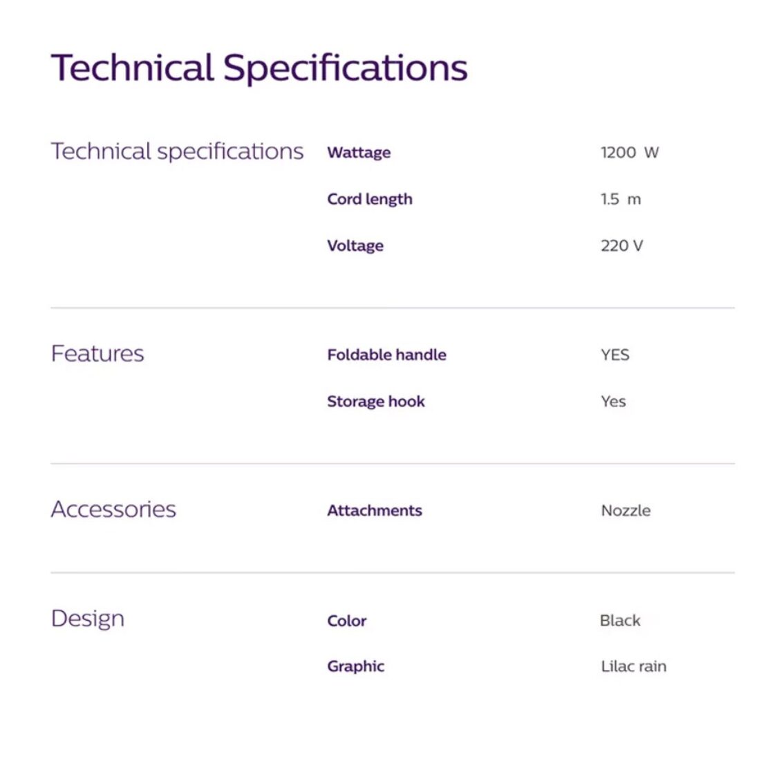 Philips Essential Care Hair Dryer 1200W (BHC010/13)