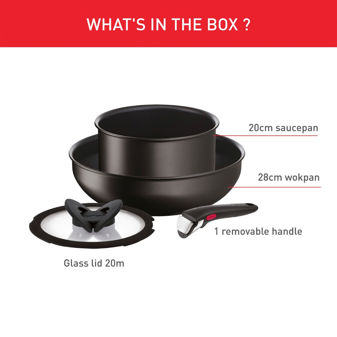 Tefal Ingenio G6 Unlimited Black 4pcs Cookware Set (L76391)