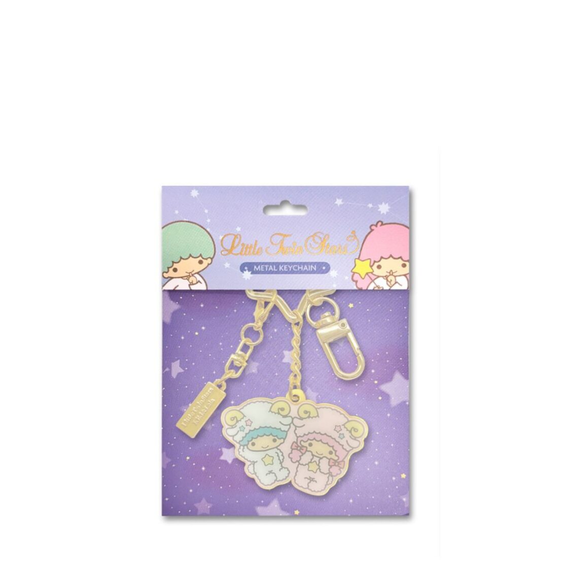 The Singapore Mint Aries Little Twin Stars Horoscope 24K Gold-Plated Keychain with 24K GP Charm