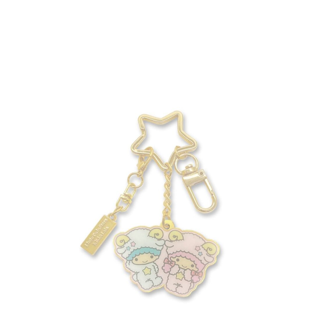 The Singapore Mint Aries Little Twin Stars Horoscope 24K Gold-Plated Keychain with 24K GP Charm
