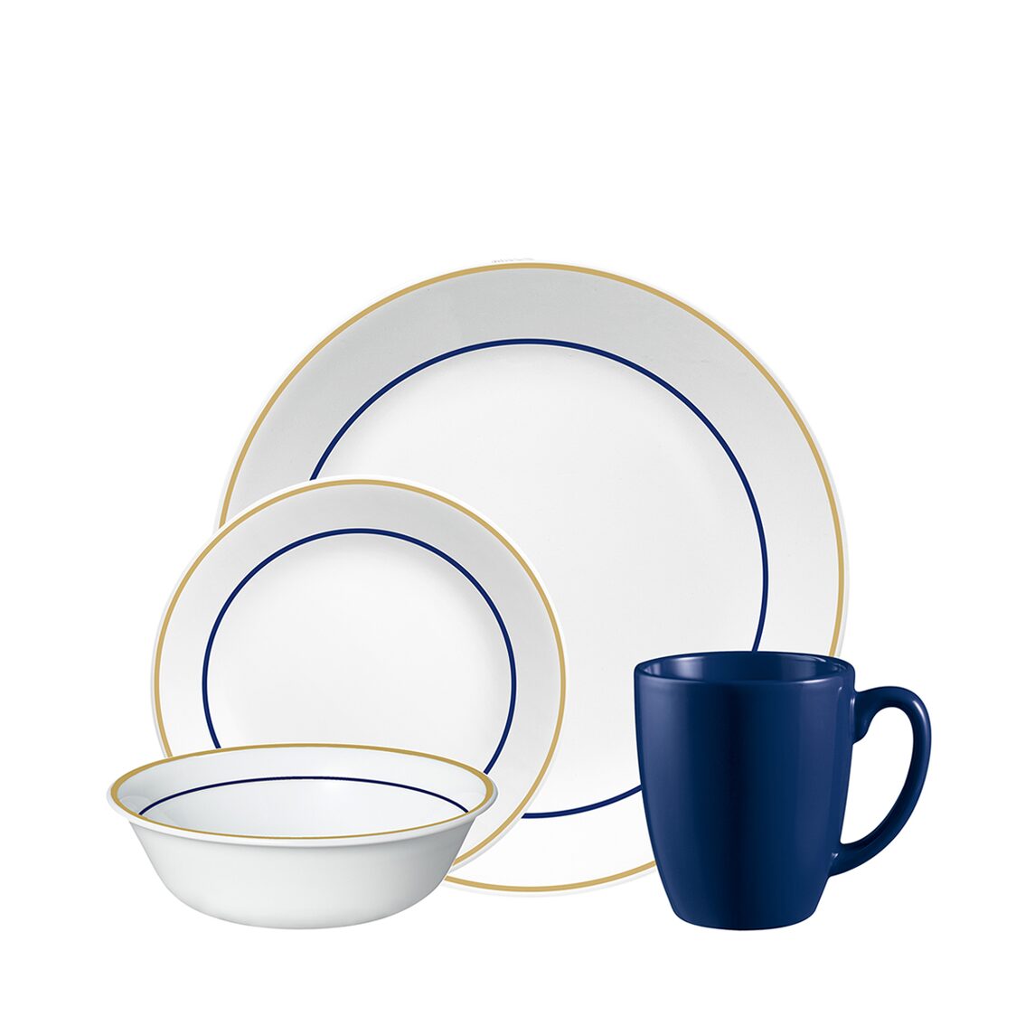 Corelle 16pc Dinner Set - Double Ring Latte