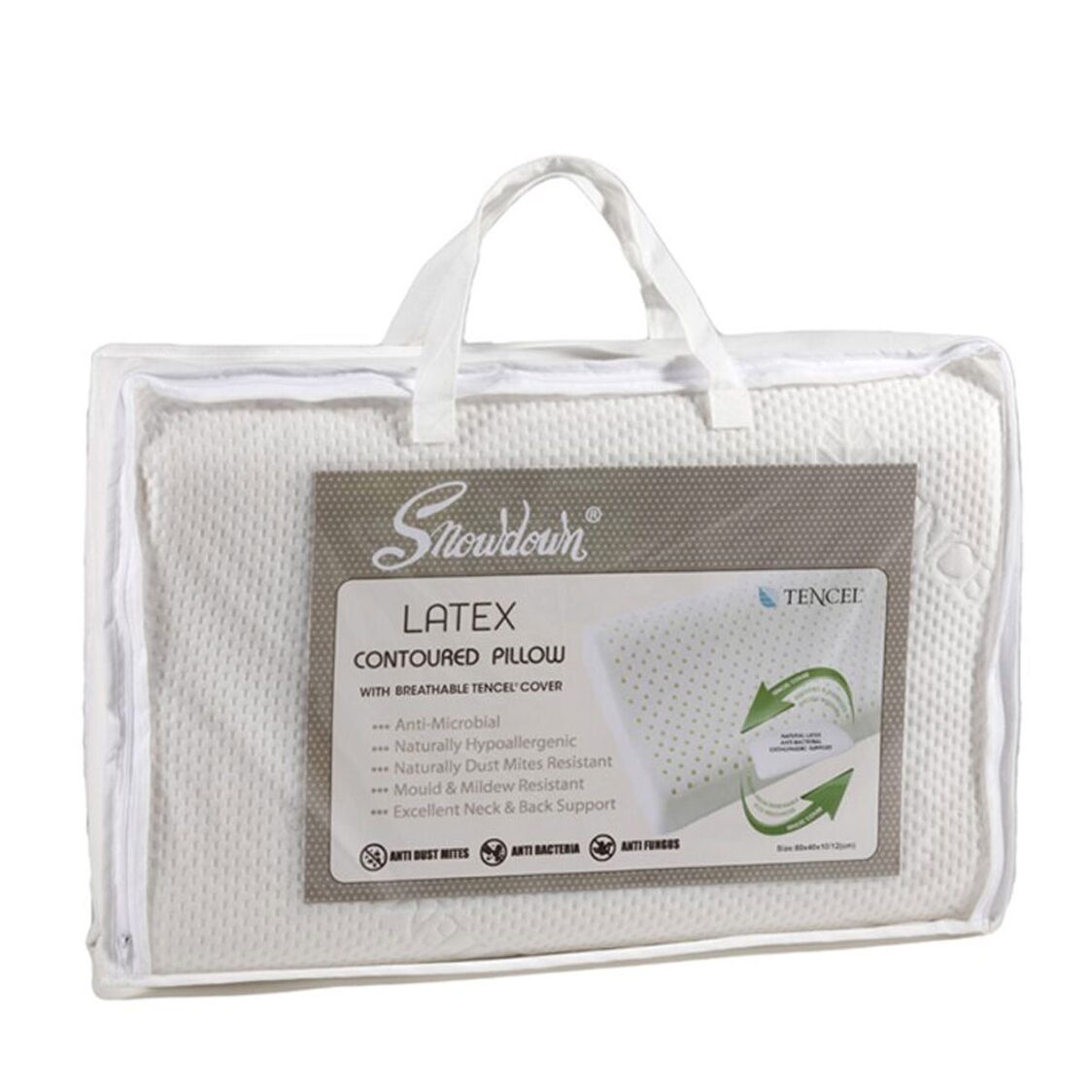 Snowdown Latex Tencel Contoured Pillow