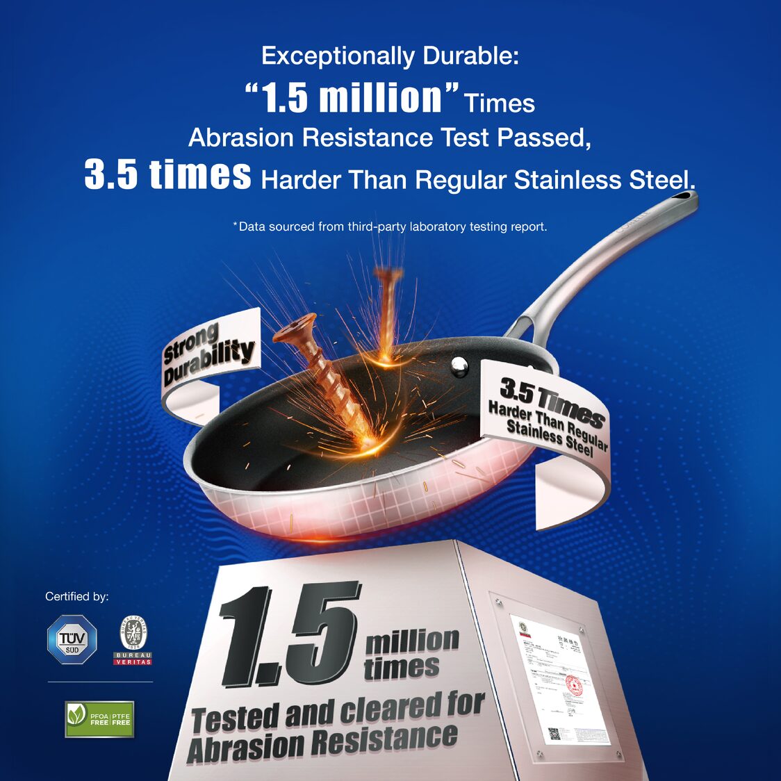 [Metro Exclusive] Corelle DuraNano Triply Wok Pan 28cm With Lid