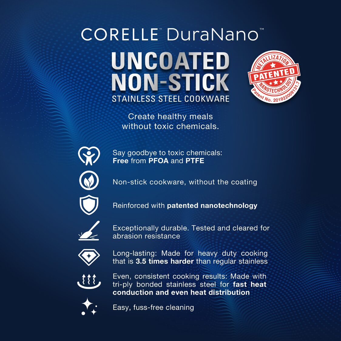 [Metro Exclusive] Corelle DuraNano Triply Sauce Pan 18cm With Lid