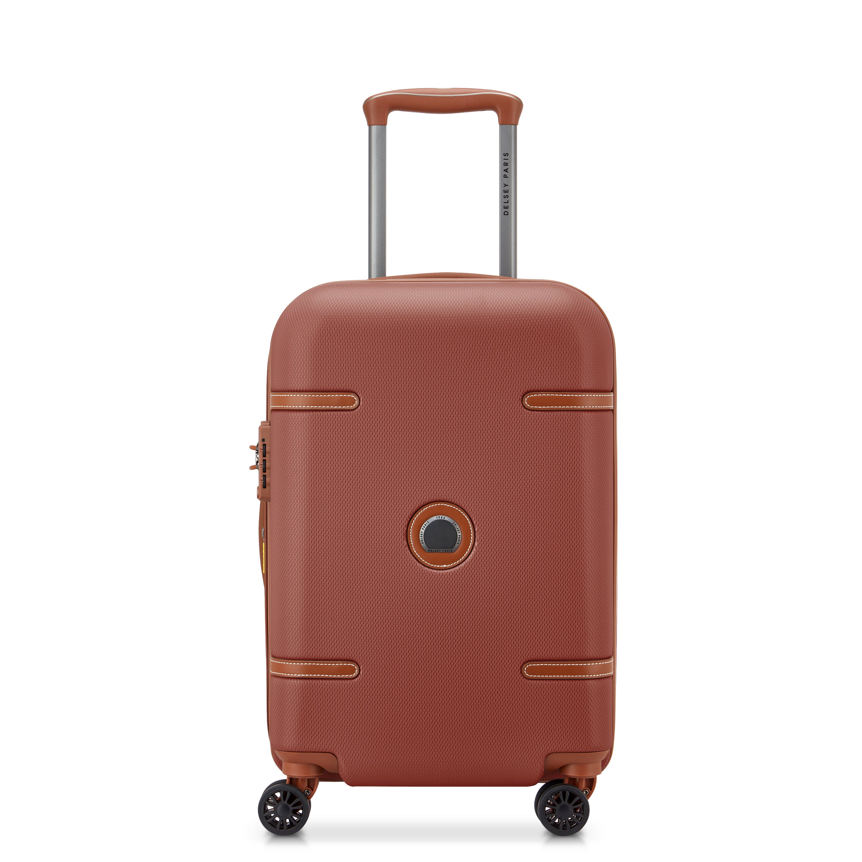 Delsey Paris Odette 4 Double Wheels Expandable Trolley Case with Anti-thef Zipper -Brown