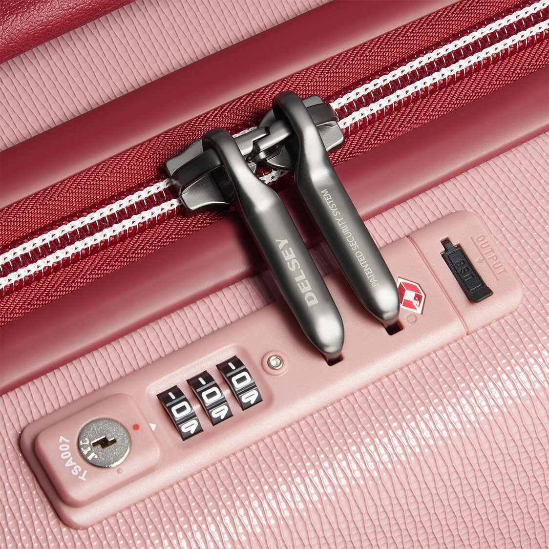 Delsey Paris Chatelet Air 2.0 4 - Double Wheels Cabin Trolley Luggage Case with Zip Securitech 2 - Pink - Metro Singapore Departmental Store - Celebrating 69 Years in SG