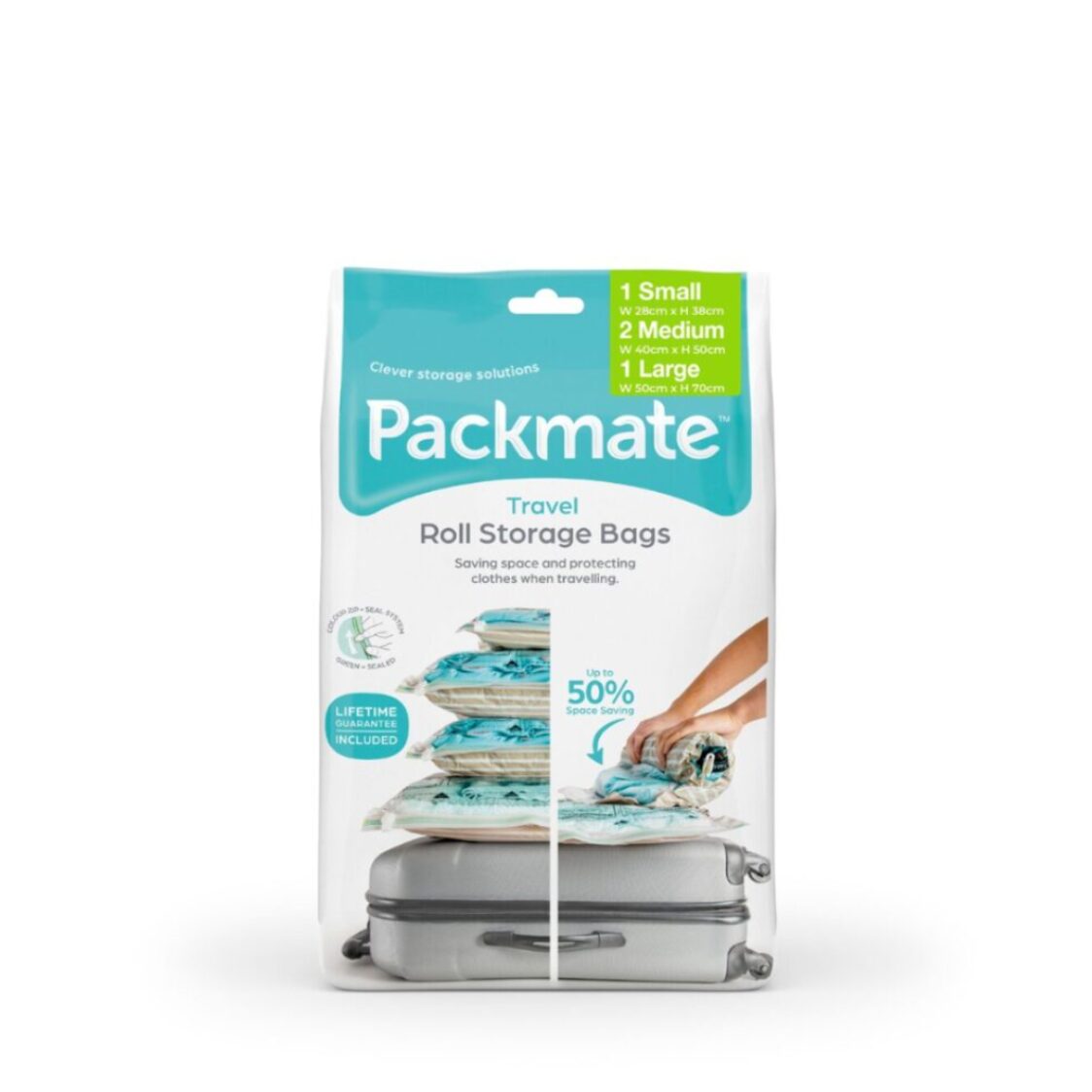 Pack Mate Storage Bags - 4 Travel & Roll Combo Bag Set