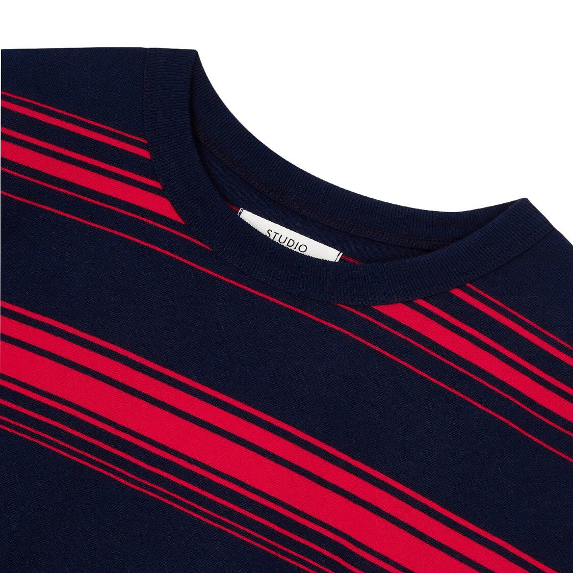 Studio Tomboy Striped Overfit T-Shirt Red