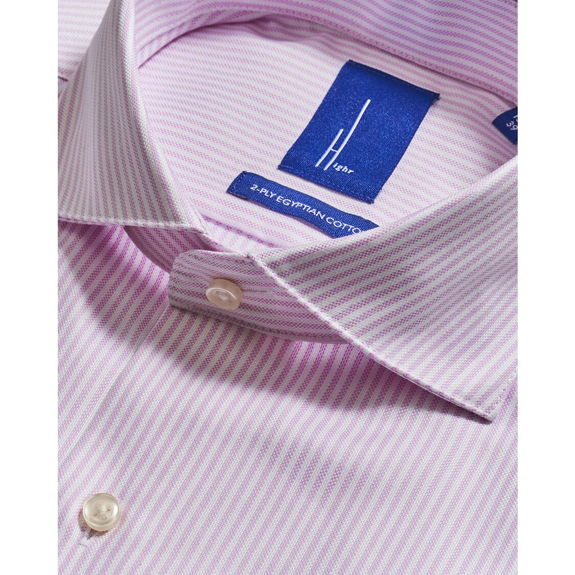 Highr Long Sleeve Shirt Light Pink Striped Oxford