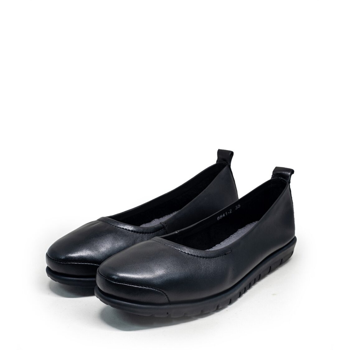 Barani 8841-2 Leather Pumps/Ballet Flats (Black)