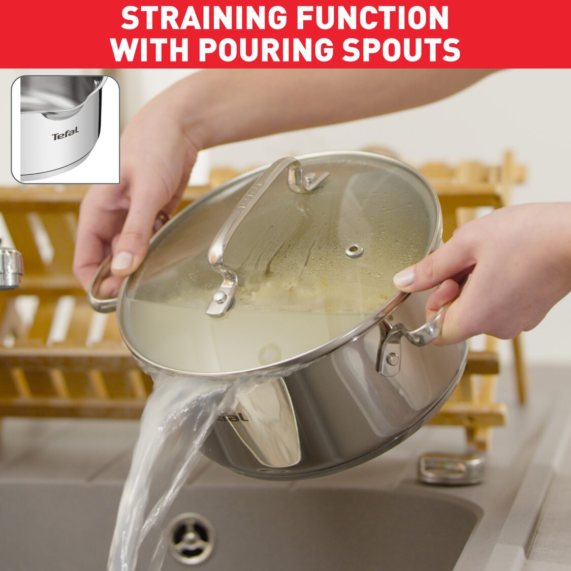 Tefal Duetto+ Stainless Steel Saucepan 18cm With Glass Lid (G71923)