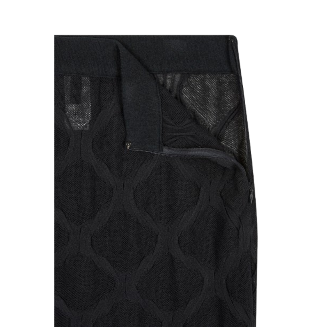 Voice Of Voices Pattern Lace Jersey Skirt Black