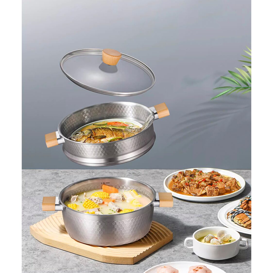 Endo Yukihira  24cm Stock Pot + Steamer Set (E-SY24T)