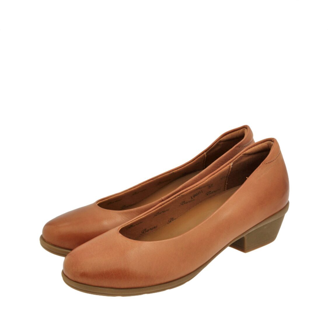 Barani 19601 Tan Leather Heels (Short)